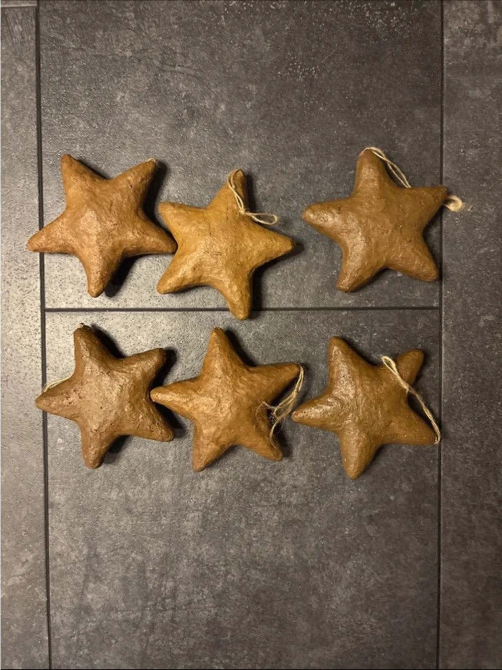 Rustic Brown Star Hanging Ornaments - Home Holiday